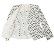Vintage Yves Saint Laurent black and white zigzag chevron pattern detail