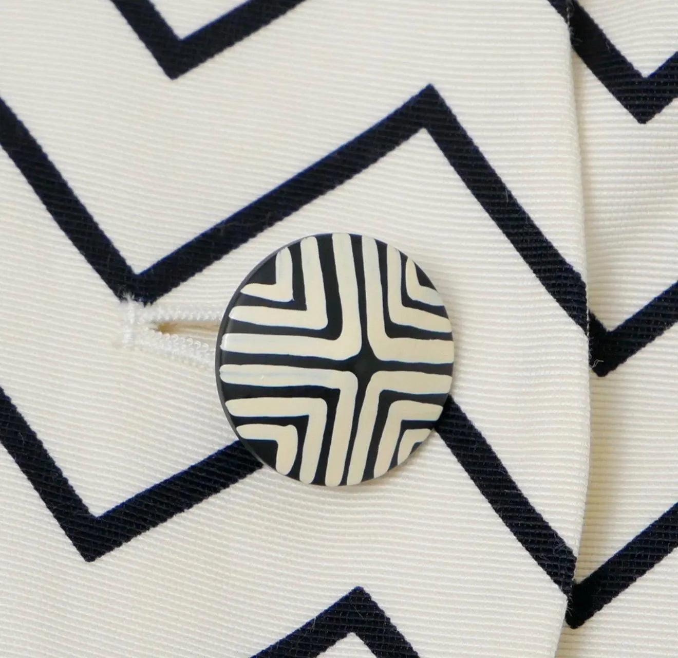Vintage Yves Saint Laurent zigzag jacket condition detail
