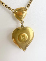 Yves Saint Laurent Necklace bridesmaid Vintage YSL necklace blue Sapphire heart, Women Charm Necklace, Bridal Jewelry, Wedding Jewelry