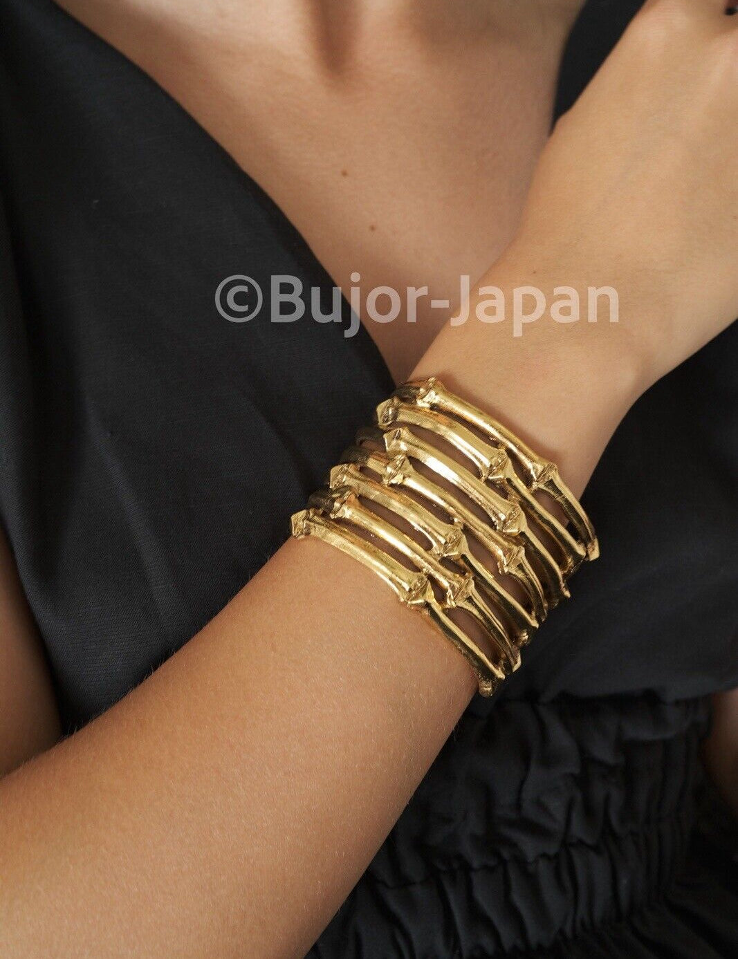 Vintage Yves Saint Laurent Bracelet Gold, YSL bangle bracelet Large, Bridal bracelet, Unisex Bracelet, Made in France, Vintage bracelet