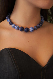 Vintage YSL Yves Saint Laurent Nekcklace, Blue Beaded Necklace, Choker Necklace, Jewelry necklace, Jewelry for Women, Gift for her