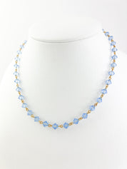 Vintage YSL choker Dainty Vintage Yves Saint Laurent Necklace , Vintage YSL beads necklace , Vintage blue necklace , Blue choker Gift