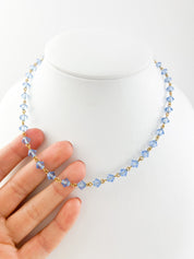 Vintage YSL choker Dainty Vintage Yves Saint Laurent Necklace , Vintage YSL beads necklace , Vintage blue necklace , Blue choker Gift