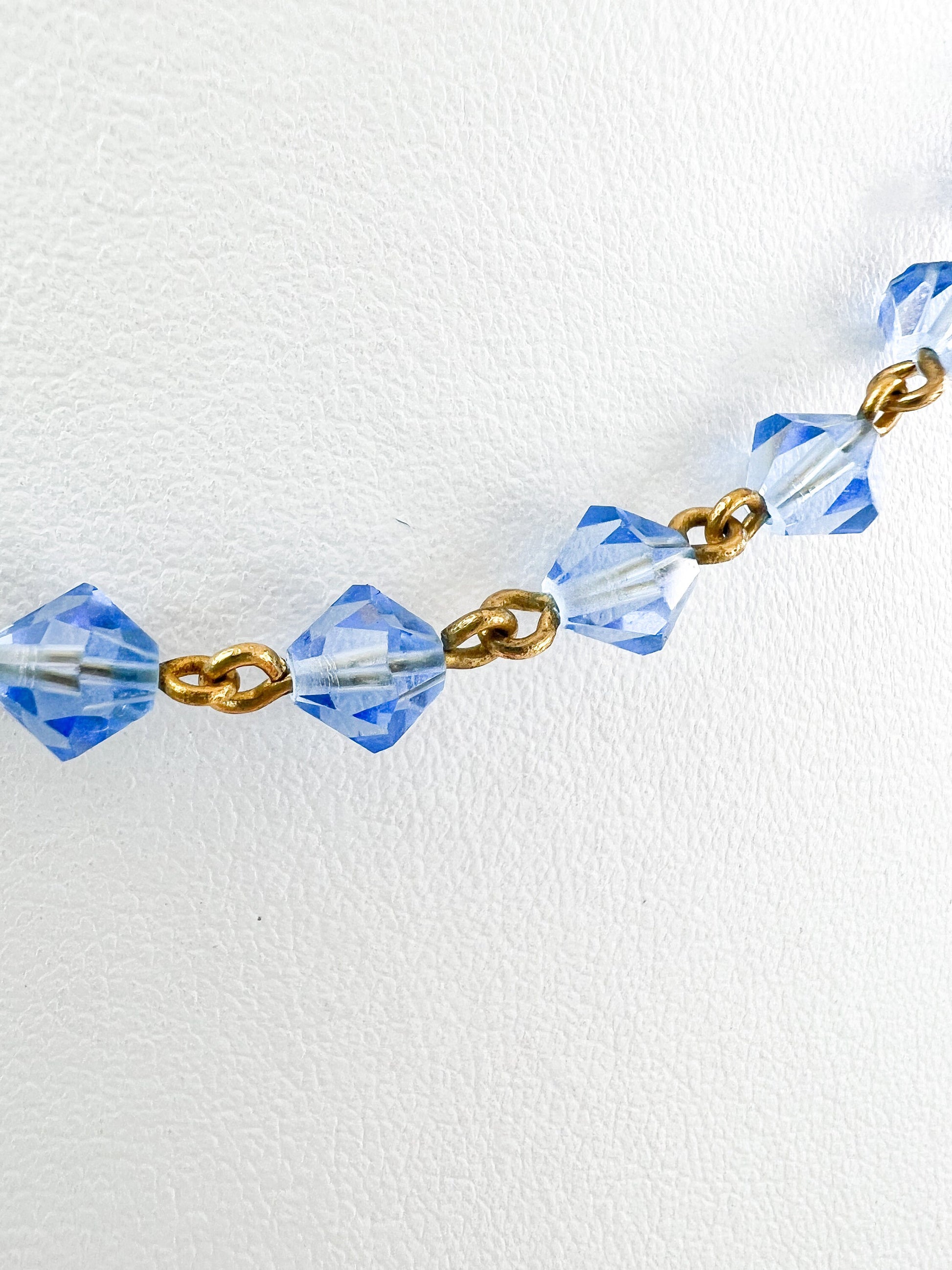 Vintage YSL choker Dainty Vintage Yves Saint Laurent Necklace , Vintage YSL beads necklace , Vintage blue necklace , Blue choker Gift