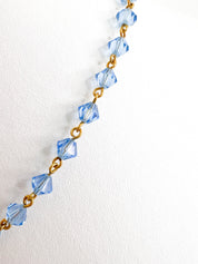 Vintage YSL choker Dainty Vintage Yves Saint Laurent Necklace , Vintage YSL beads necklace , Vintage blue necklace , Blue choker Gift