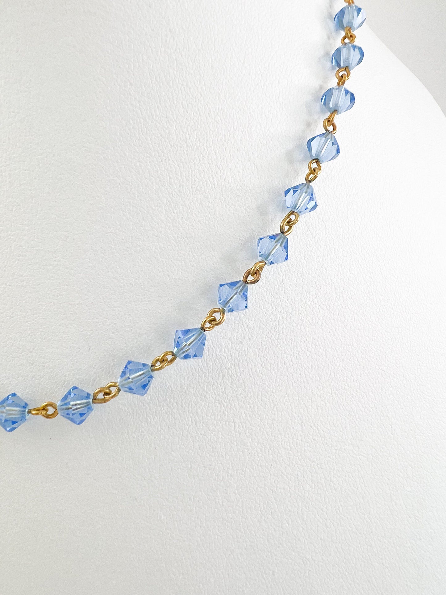 Vintage YSL choker Dainty Vintage Yves Saint Laurent Necklace , Vintage YSL beads necklace , Vintage blue necklace , Blue choker Gift