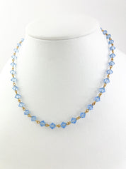 Vintage YSL choker Dainty Vintage Yves Saint Laurent Necklace , Vintage YSL beads necklace , Vintage blue necklace , Blue choker Gift