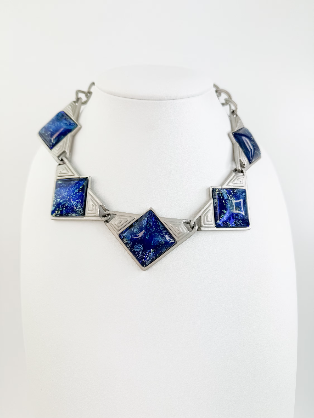 Vintage YSL Necklace, Yves Saint Laurent Choker Silver, YSL Vintage Necklace, Massive Chunky Chain, Galaxy  Necklace Unisex, Necklace Large