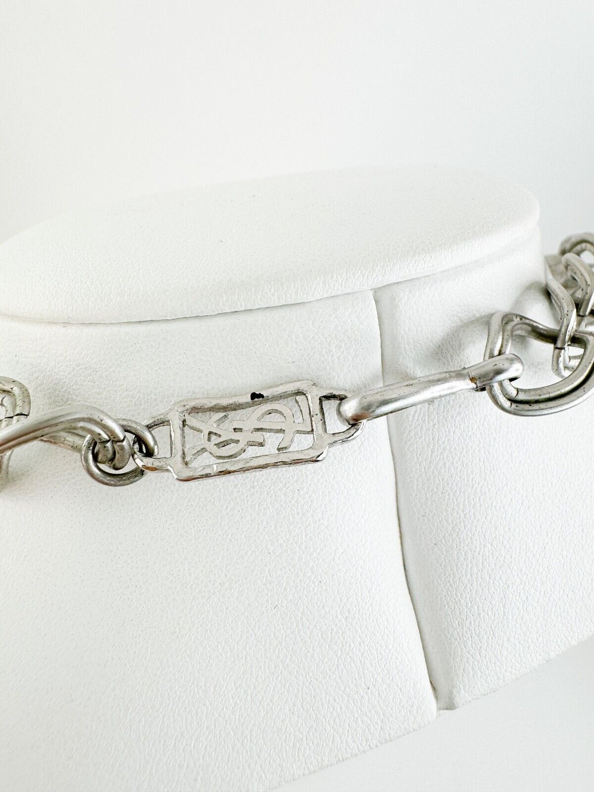 Vintage YSL Necklace, Yves Saint Laurent Choker Silver, YSL Vintage Necklace, Massive Chunky Chain, Galaxy  Necklace Unisex, Necklace Large
