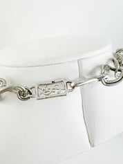 Vintage YSL Necklace, Yves Saint Laurent Choker Silver, YSL Vintage Necklace, Massive Chunky Chain, Galaxy  Necklace Unisex, Necklace Large