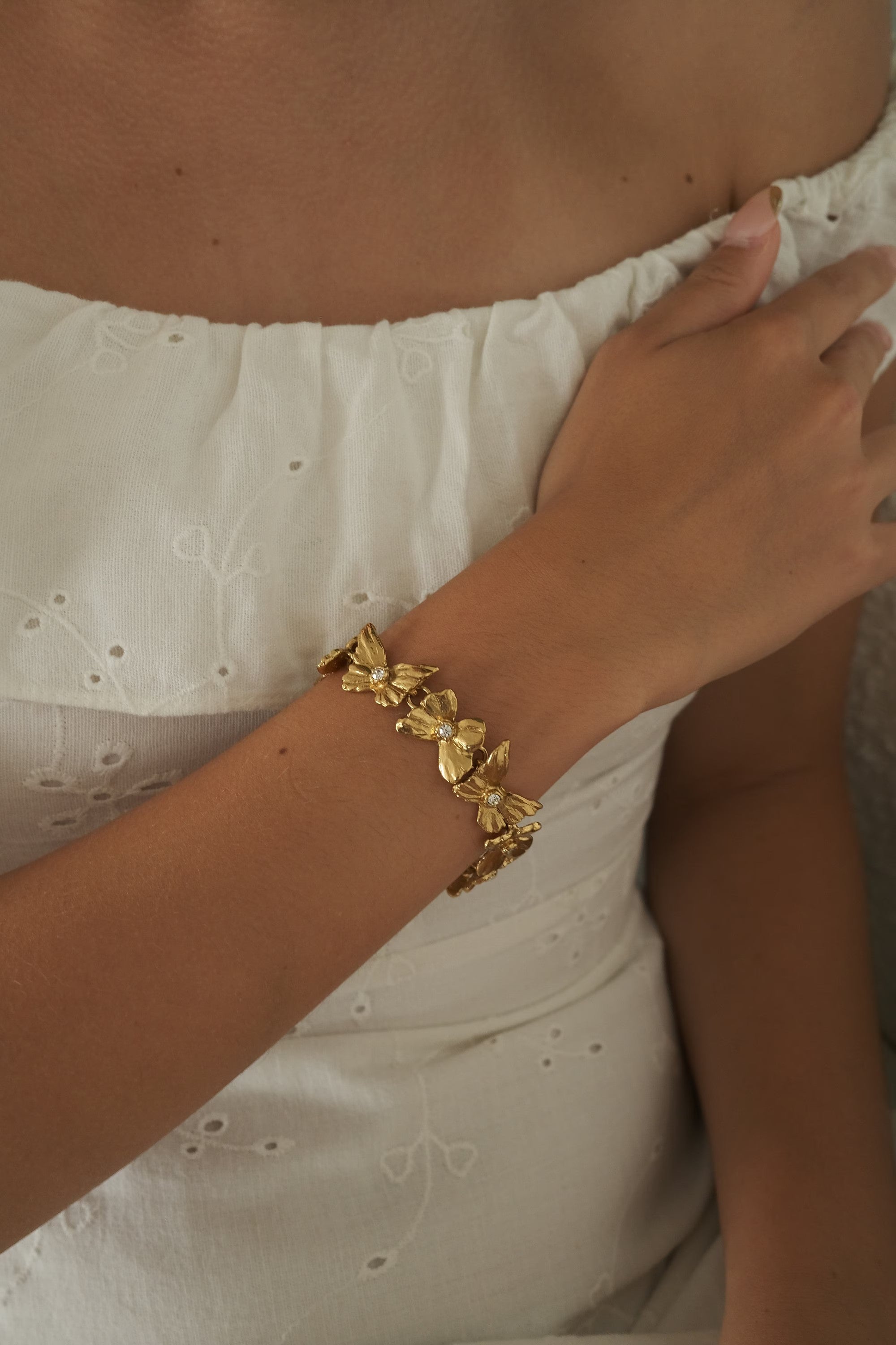 Vintage YSL Bracelet , Yves Saint Laurent Bracelet, YSL butterfly Bracelet, Gold Tone Bracelet, YSL Vintage Jewelry, Gift for her