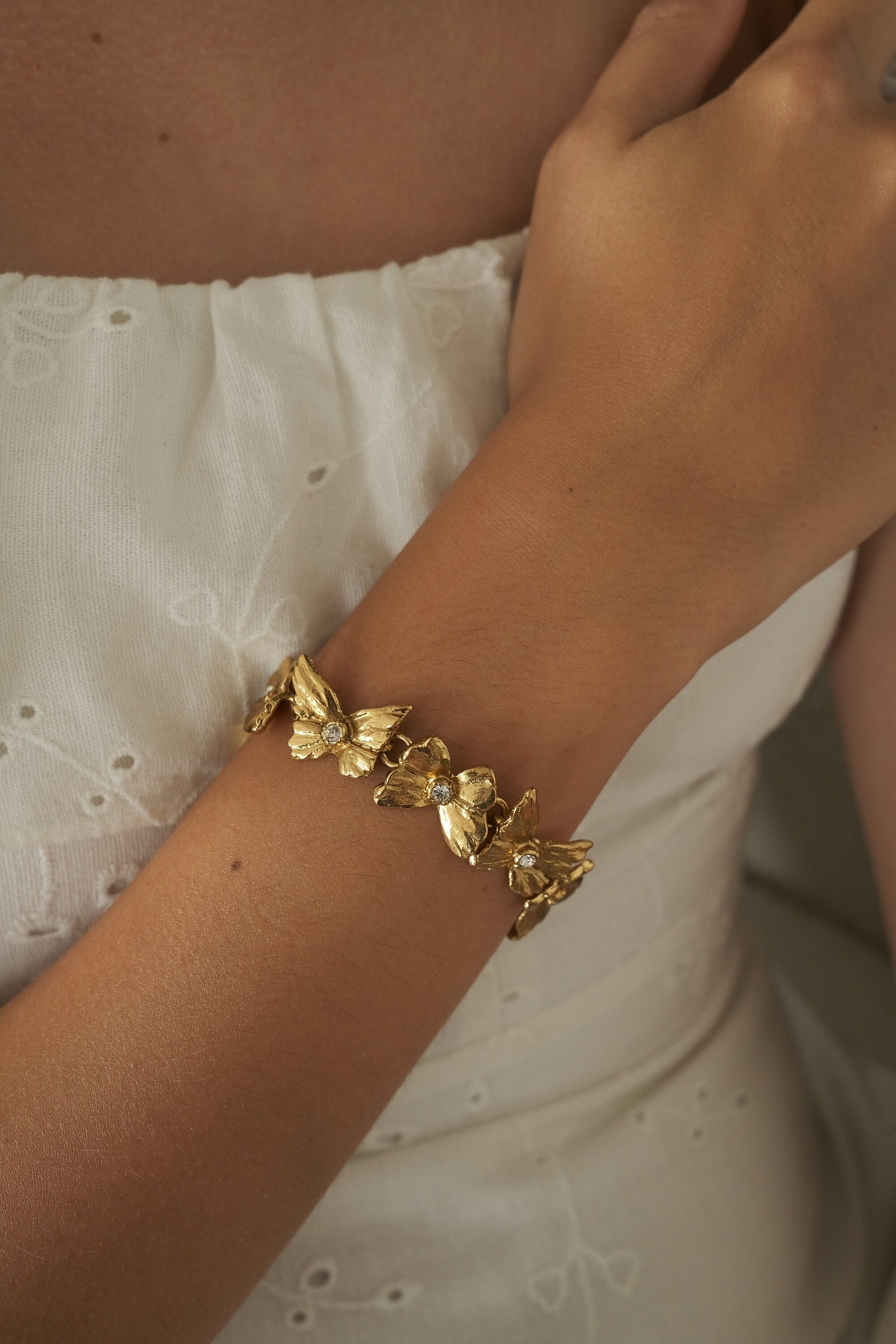Vintage YSL Bracelet , Yves Saint Laurent Bracelet, YSL butterfly Bracelet, Gold Tone Bracelet, YSL Vintage Jewelry, Gift for her