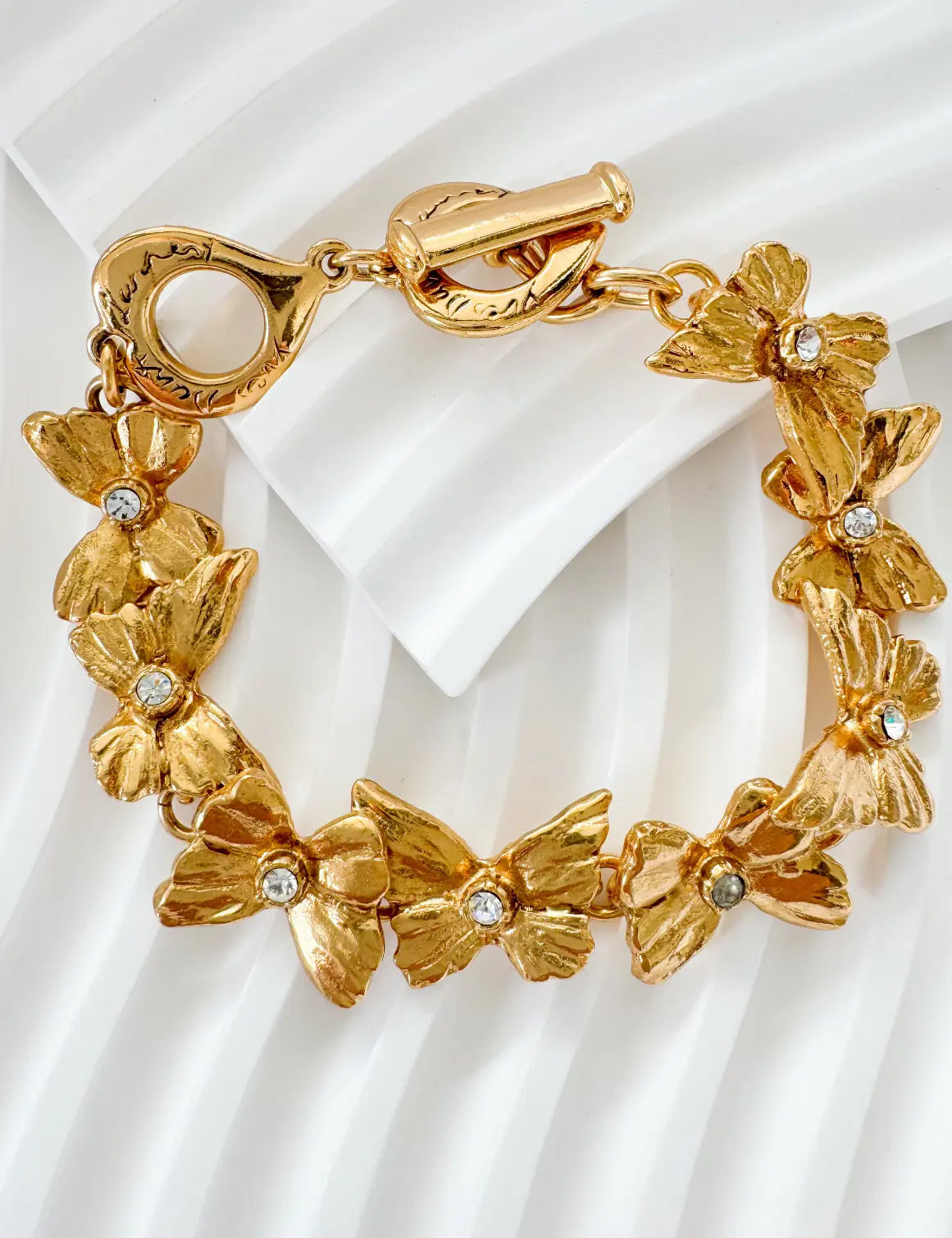 Vintage YSL Bracelet , Yves Saint Laurent Bracelet, YSL butterfly Bracelet, Gold Tone Bracelet, YSL Vintage Jewelry, Gift for her