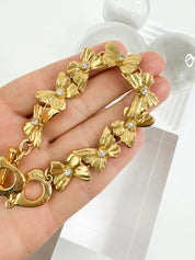 Vintage YSL Bracelet , Yves Saint Laurent Bracelet, YSL butterfly Bracelet, Gold Tone Bracelet, YSL Vintage Jewelry, Gift for her