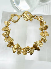 Vintage YSL Bracelet , Yves Saint Laurent Bracelet, YSL butterfly Bracelet, Gold Tone Bracelet, YSL Vintage Jewelry, Gift for her