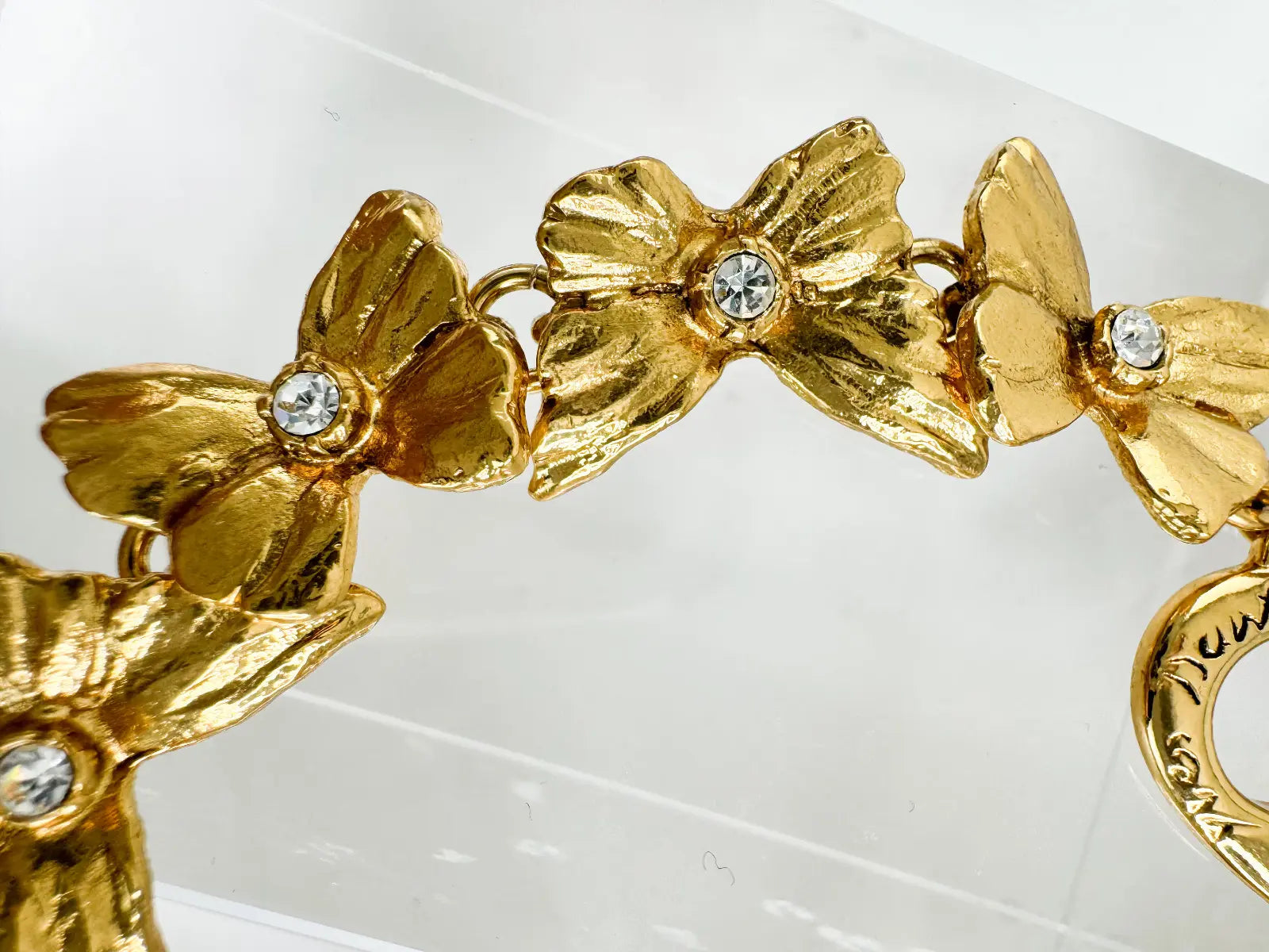Vintage YSL Bracelet , Yves Saint Laurent Bracelet, YSL butterfly Bracelet, Gold Tone Bracelet, YSL Vintage Jewelry, Gift for her