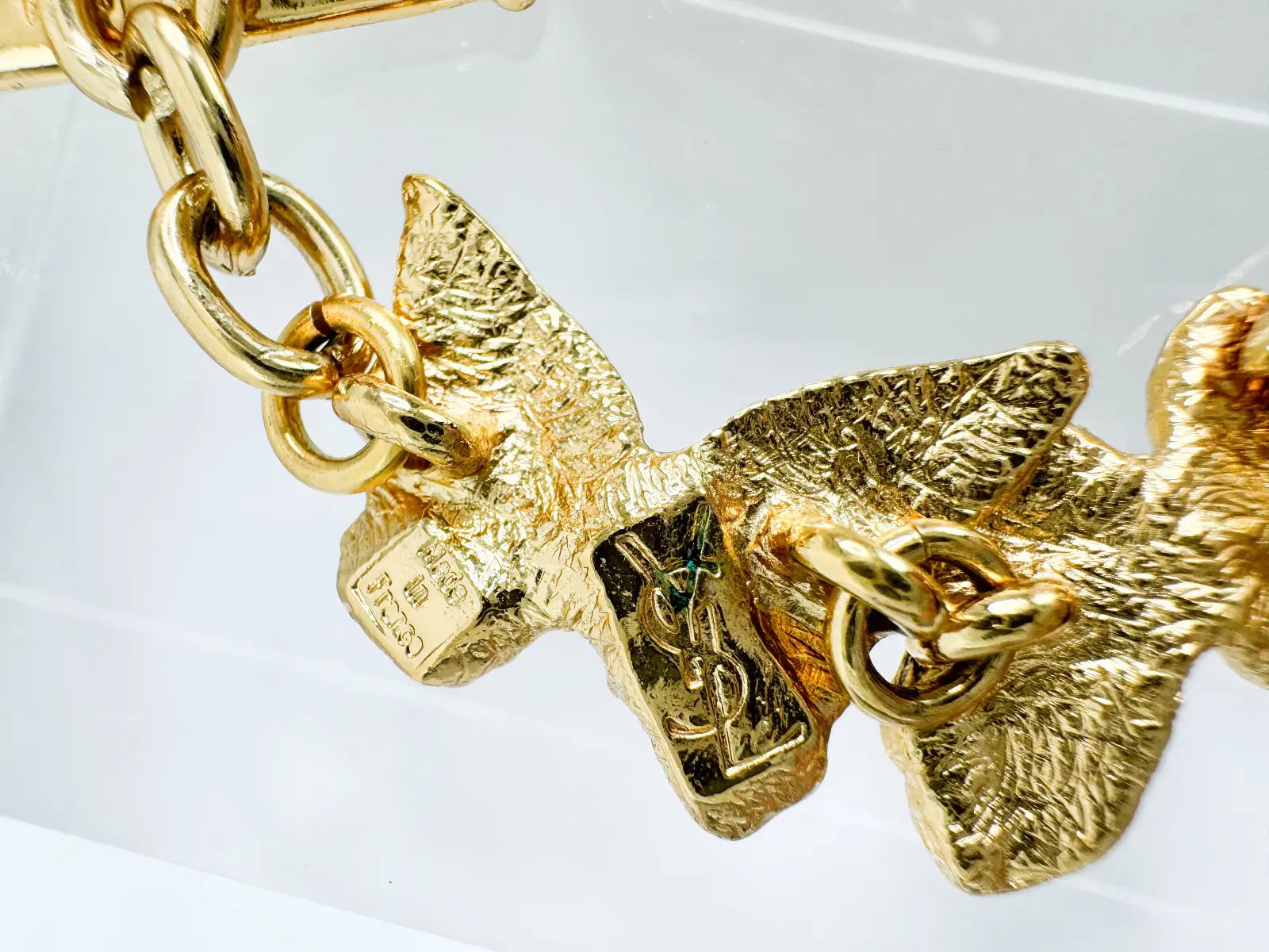 Vintage YSL Bracelet , Yves Saint Laurent Bracelet, YSL butterfly Bracelet, Gold Tone Bracelet, YSL Vintage Jewelry, Gift for her
