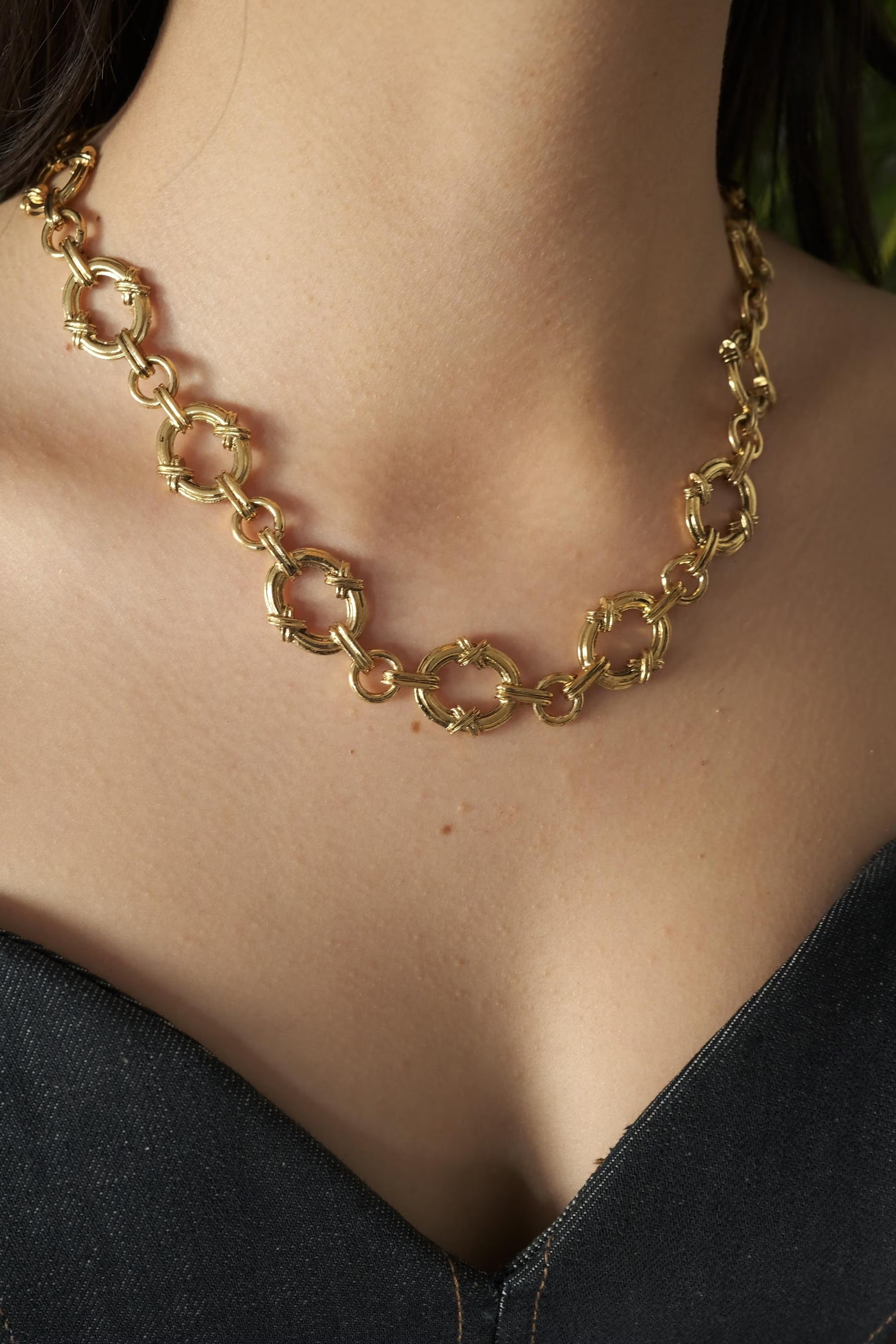 YSL Vintage, Yves Saint Laurent Necklace, Gold Chunky Chain Necklace, link chain necklace, Minimalist Necklace, necklace unisex