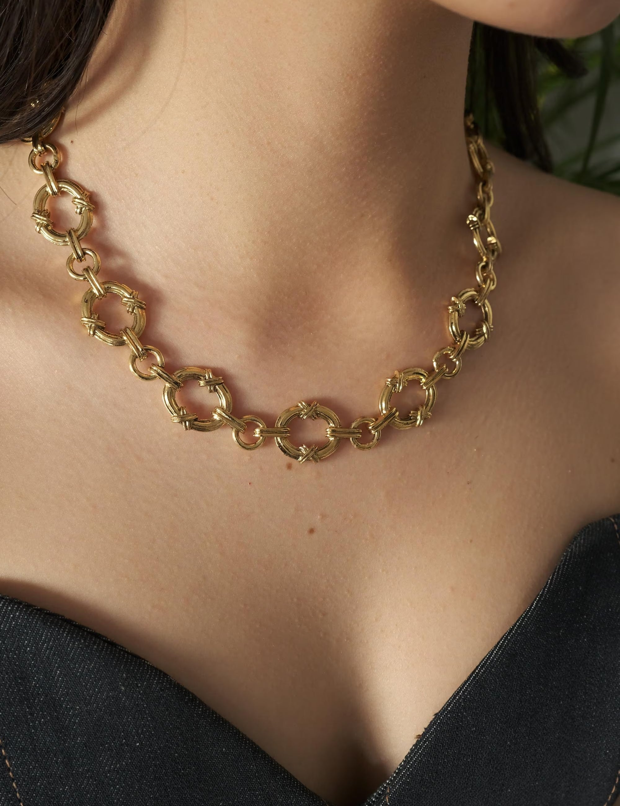 YSL Vintage, Yves Saint Laurent Necklace, Gold Chunky Chain Necklace, link chain necklace, Minimalist Necklace, necklace unisex