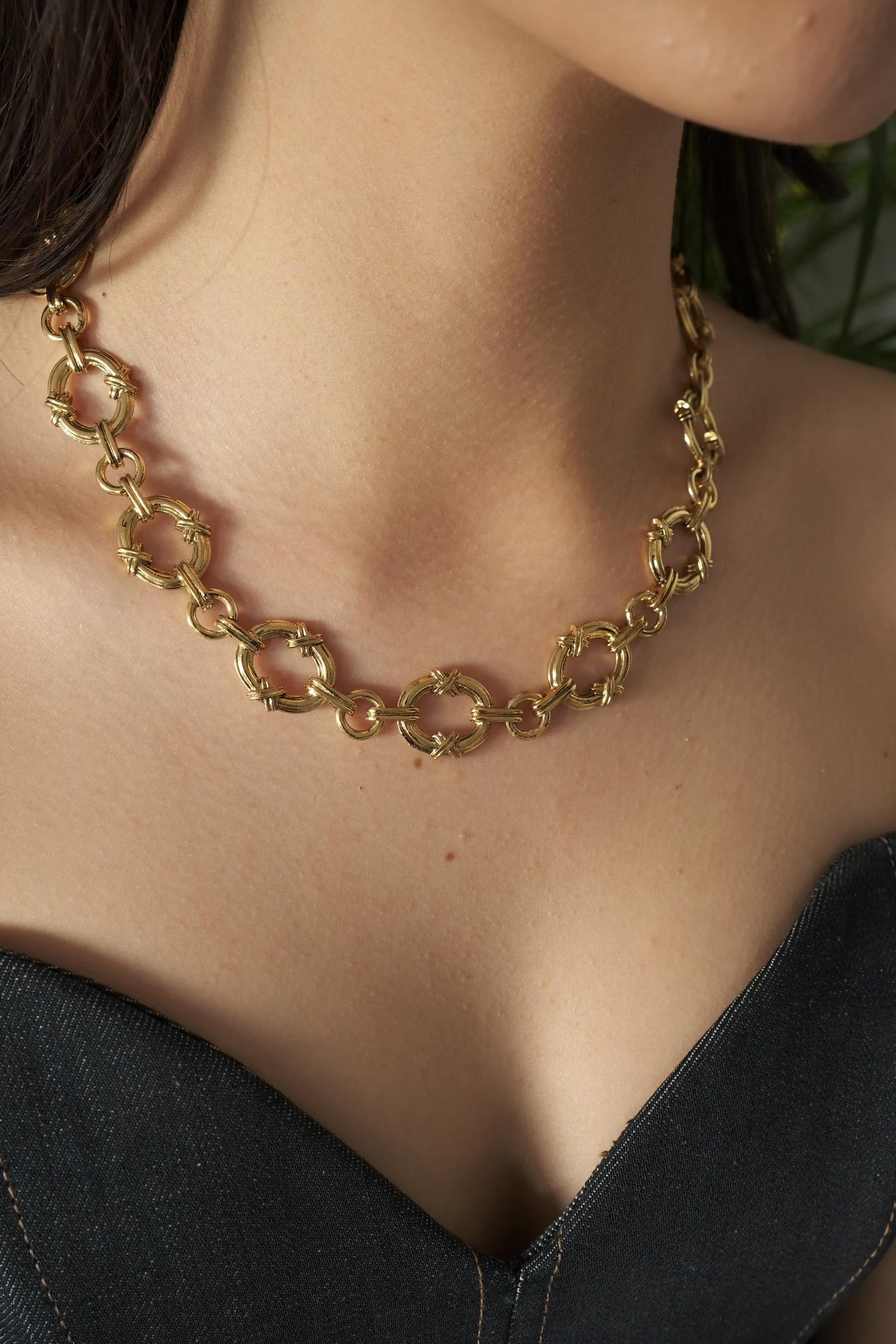 YSL Vintage, Yves Saint Laurent Necklace, Gold Chunky Chain Necklace, link chain necklace, Minimalist Necklace, necklace unisex