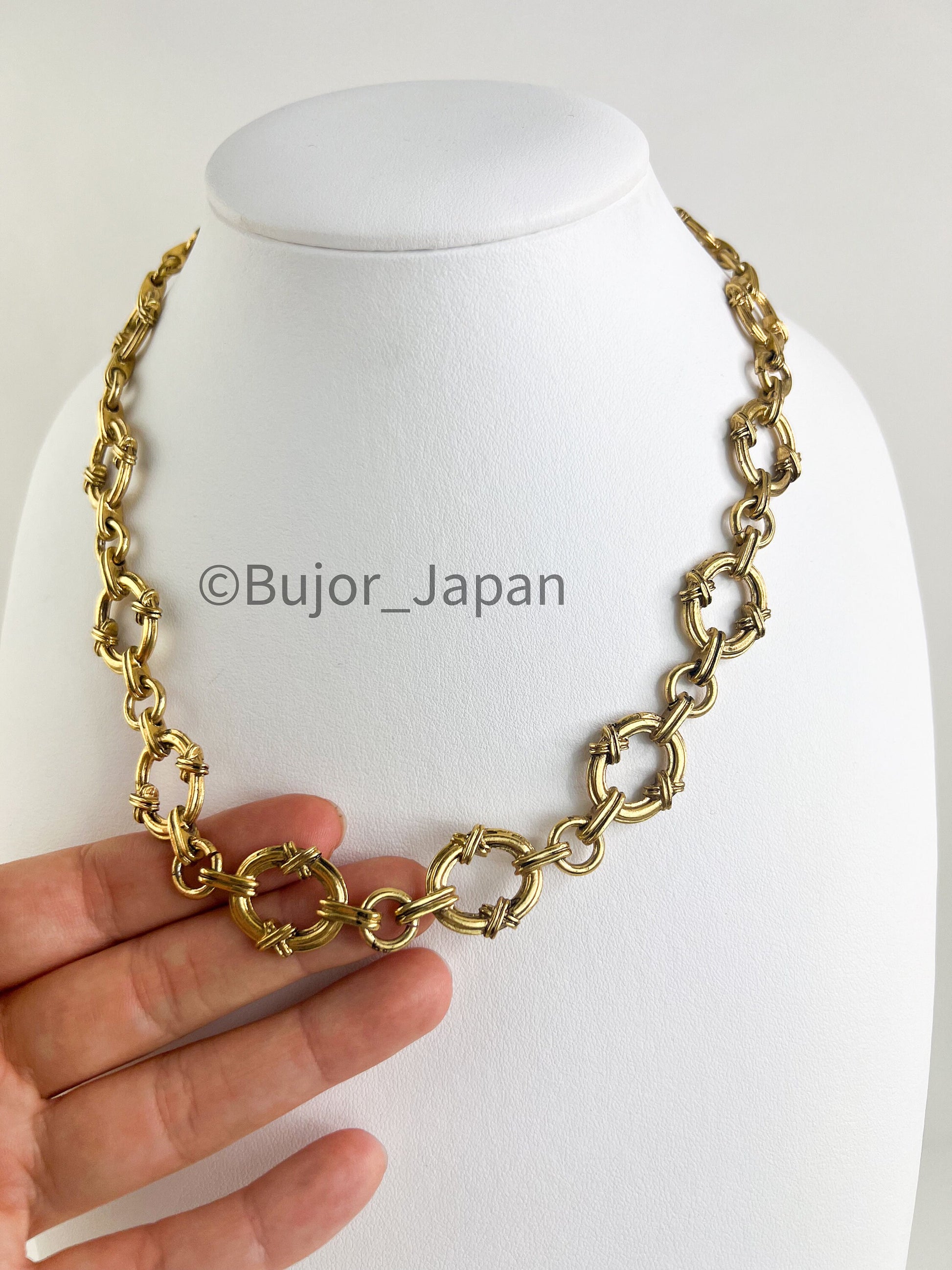 YSL Vintage, Yves Saint Laurent Necklace, Gold Chunky Chain Necklace, link chain necklace, Minimalist Necklace, necklace unisex