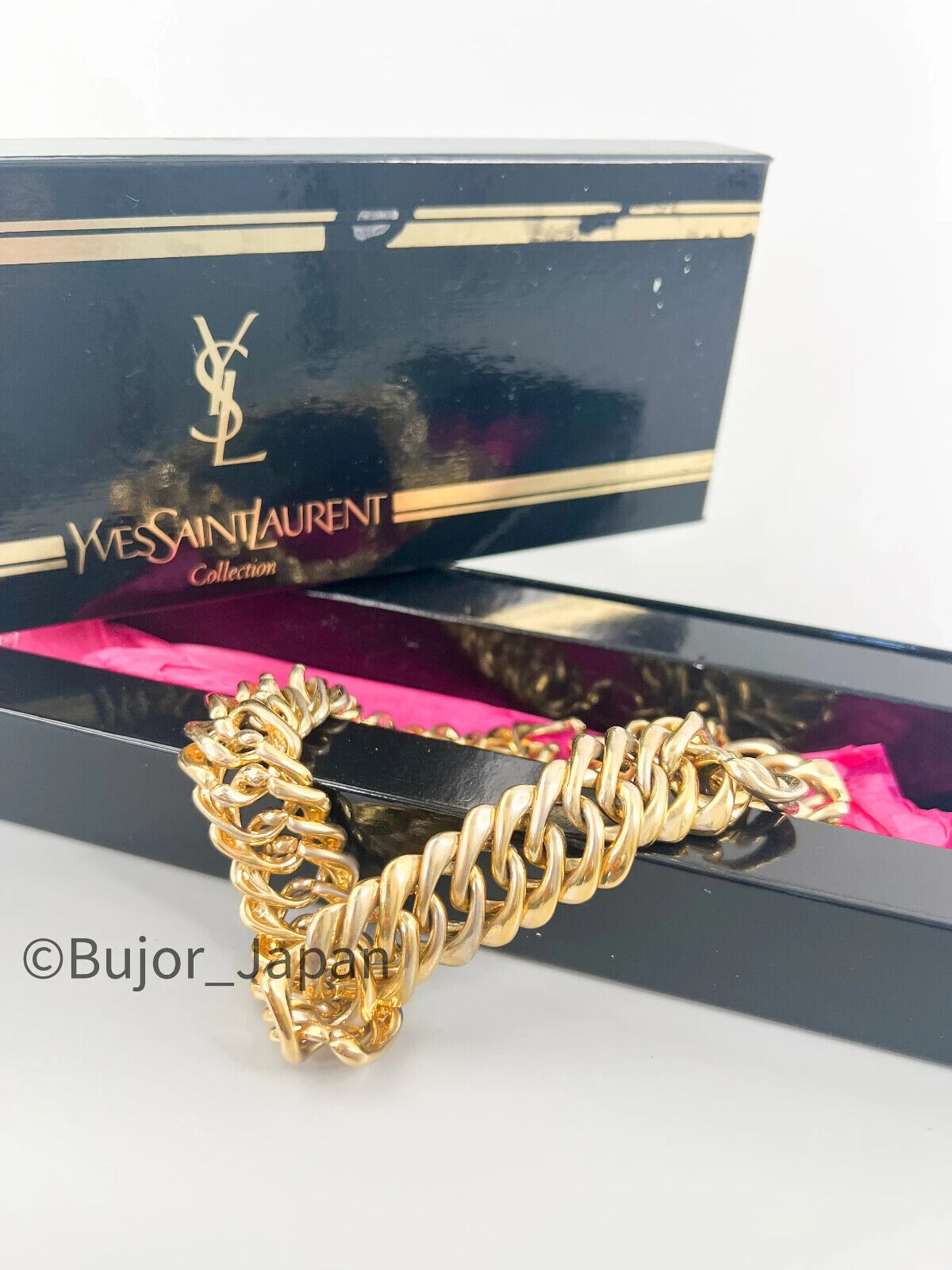 Vintage Yves Saint Laurent Choker, Gold Tone Chunky Chain Necklace, Gold Choker Necklace, unisex necklace, Gift for her, Gift for him
