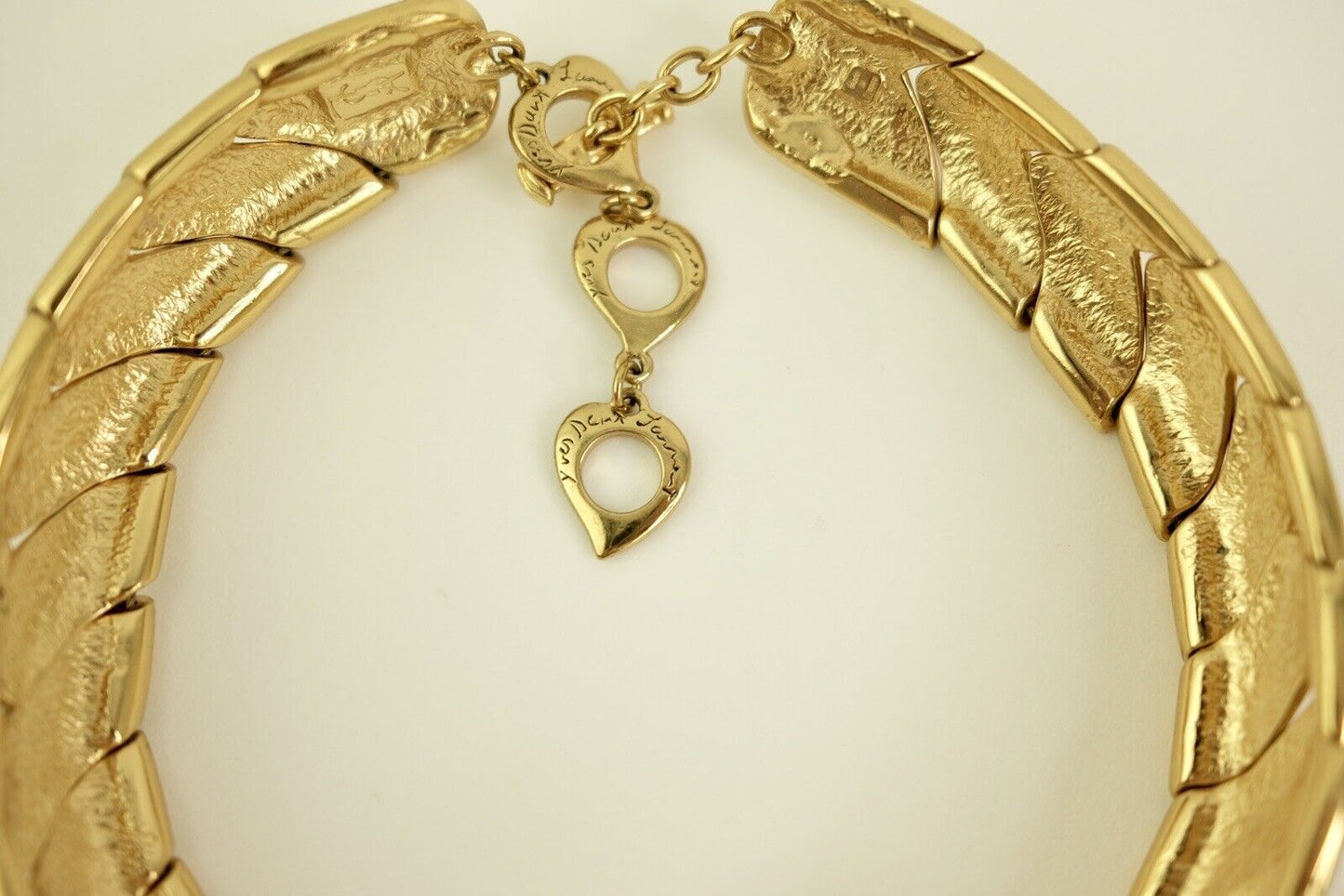 Vintage YSL Yves Saint Laurent Necklace, Choker Gold Vintage, Toggle Charm Choker Gold Filled Necklace Made in France Gift for mom, unisex