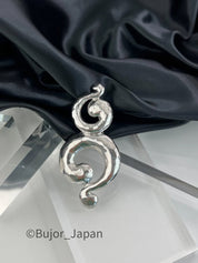 Vintage YSL Brooch, Yves Saint Laurent Pin, Silver Tone Coil Spiral Brooch Pin, Gift for him, Brooch Unisex, Brooch Large, Best Friend Gift
