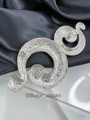 Vintage YSL Brooch, Yves Saint Laurent Pin, Silver Tone Coil Spiral Brooch Pin, Gift for him, Brooch Unisex, Brooch Large, Best Friend Gift