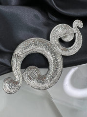 Vintage YSL Brooch, Yves Saint Laurent Pin, Silver Tone Coil Spiral Brooch Pin, Gift for him, Brooch Unisex, Brooch Large, Best Friend Gift