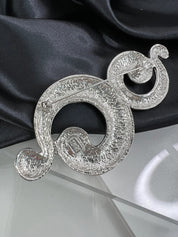 YSL Yves Saint Laurent Vintage Massive Silver Tone Coil Spiral Brooch Pin