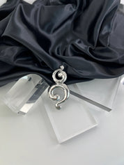 YSL Yves Saint Laurent Vintage Massive Silver Tone Coil Spiral Brooch Pin