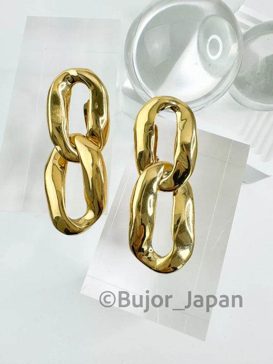 Vintage YSL Yves Saint Laurent Earrings, Gold Tone Earrings, Dangle Earrings, Clip on Earrings, Jewelry for Women, Vintage Earrings Hoop