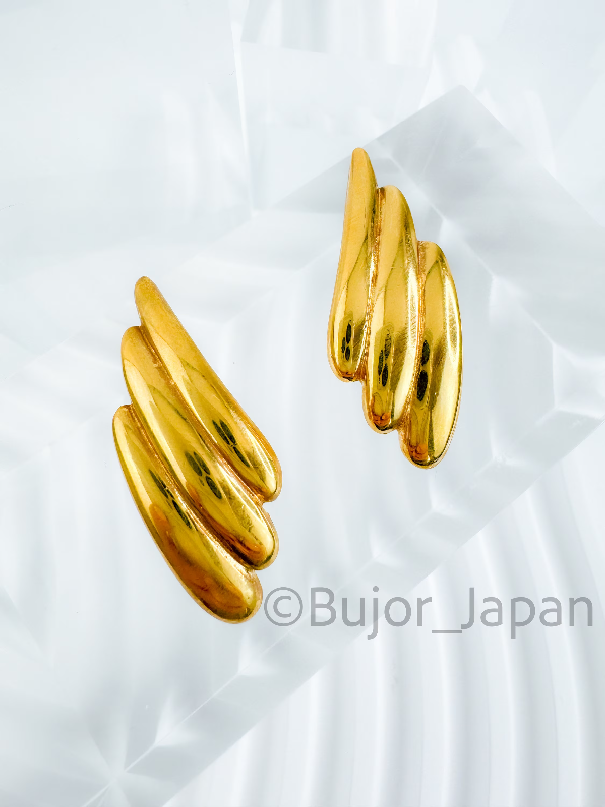 Vintage Yves Saint Laurent Angel Wings Earrings, YSL wings  Earrings , Bridal earrings, Clip-on Earrings, Earrings large gold
