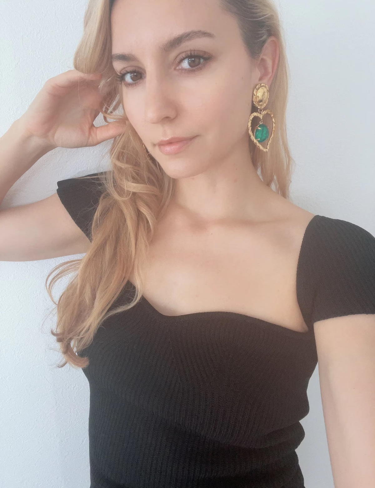Vintage YSL Yves Saint Laurent Earrings, YSL Robert Goossens Earrings, Openwork Heart Earrings, Emerald earrings , Bridal Dangling Earrings