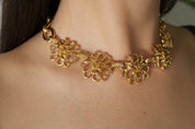 Vintage Yves Saint Laurent Necklace flower Ysl choker Yves Saint Laurent,  Gold Tone Necklace, Necklace Charms, Made in France, Gift for her