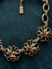 Vintage Yves Saint Laurent Necklace flower Ysl choker Yves Saint Laurent,  Gold Tone Necklace, Necklace Charms, Made in France, Gift for her