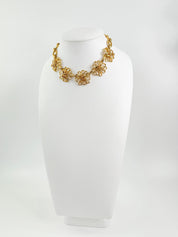 Vintage Yves Saint Laurent Necklace flower Ysl choker Yves Saint Laurent,  Gold Tone Necklace, Necklace Charms, Made in France, Gift for her