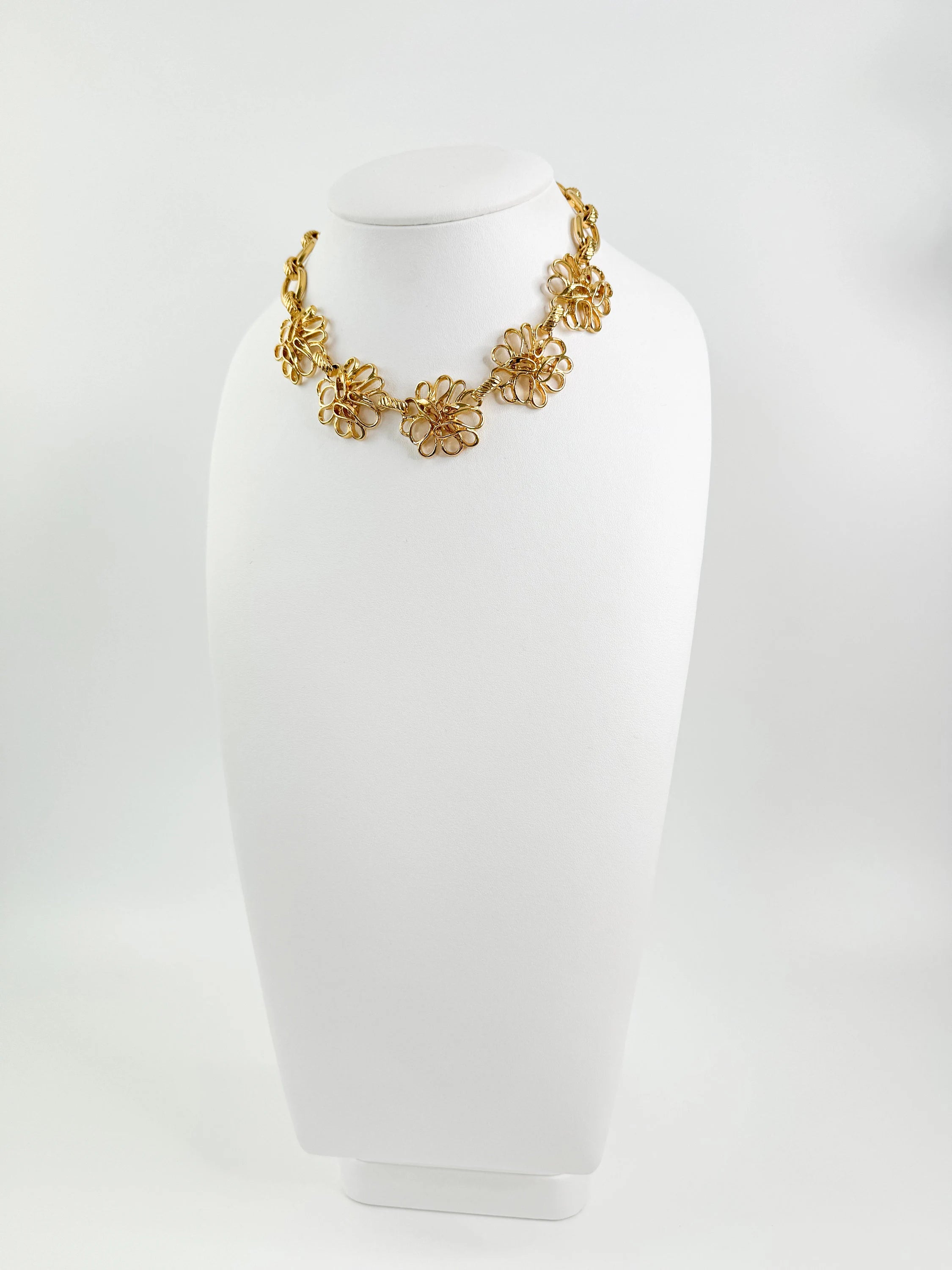 Vintage Yves Saint Laurent Necklace flower Ysl choker Yves Saint Laurent,  Gold Tone Necklace, Necklace Charms, Made in France, Gift for her