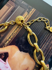 Vintage Yves Saint Laurent Necklace flower Ysl choker Yves Saint Laurent,  Gold Tone Necklace, Necklace Charms, Made in France, Gift for her