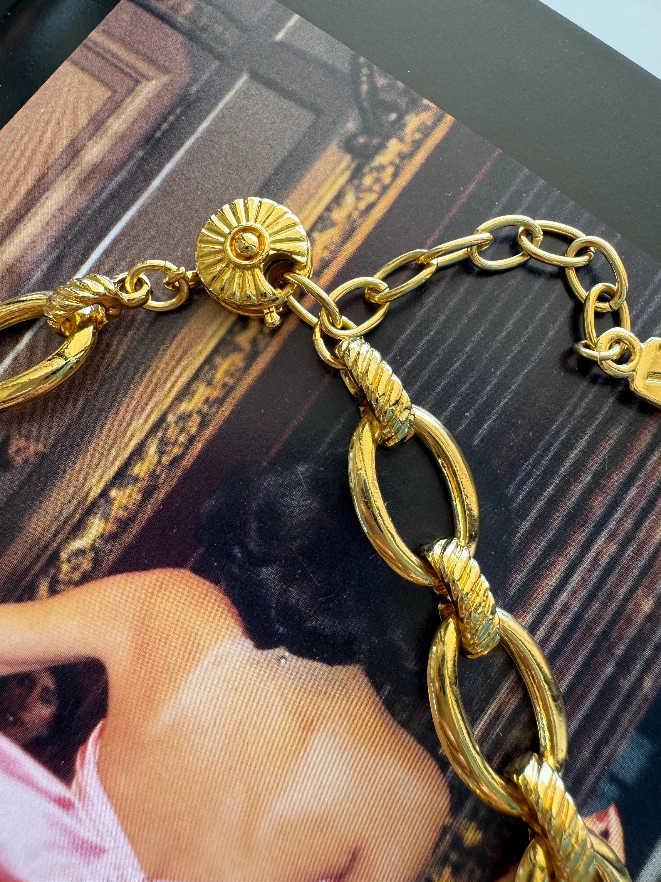 Vintage Yves Saint Laurent Necklace flower Ysl choker Yves Saint Laurent,  Gold Tone Necklace, Necklace Charms, Made in France, Gift for her