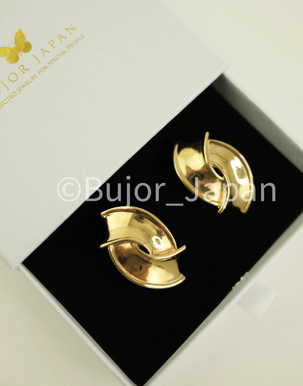 Vintage YSL Yves Saint Laurent Earrings, Gold Tone Oval Earrings , Bridal earrings, Clip-on Earrings, Earrings large gold