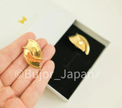 Vintage YSL Yves Saint Laurent Earrings, Gold Tone Oval Earrings , Bridal earrings, Clip-on Earrings, Earrings large gold