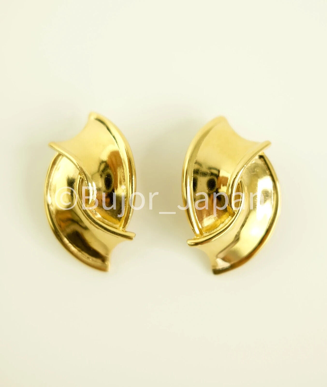 Vintage YSL Yves Saint Laurent Earrings, Gold Tone Oval Earrings , Bridal earrings, Clip-on Earrings, Earrings large gold