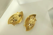 Vintage YSL Yves Saint Laurent Earrings, Gold Tone Oval Earrings , Bridal earrings, Clip-on Earrings, Earrings large gold