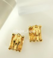 Vintage YSL Yves Saint Laurent Earrings, Gold Tone rectangle  Earrings,YSL hoop Earrings , Clip-on Earrings, Earrings large gold