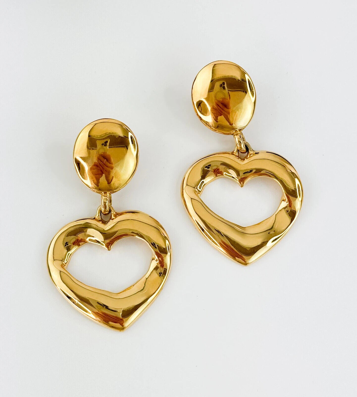 【SOLD OUT】Vintage Yves Saint Laurent Heart Earrings1990's YSL Heart Openwork Box Cards