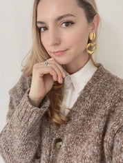 Yves Saint Laurent Heart Earrings  1990’s YSL Earrings Vintage Gold Tone Heart Openwork Earrings, Earrings Large, YSL Original Box Cards
