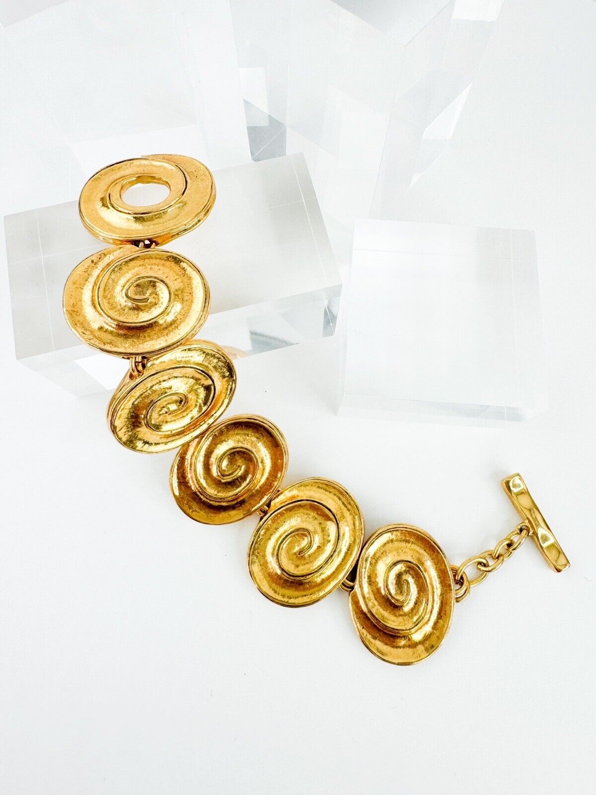 Vintage YSL Bracelet , Yves Saint Laurent Bracelet, YSL Chain Bracelet,shell Bracelet, Gold Tone Bracelet, YSL Vintage Jewelry, Gift for her