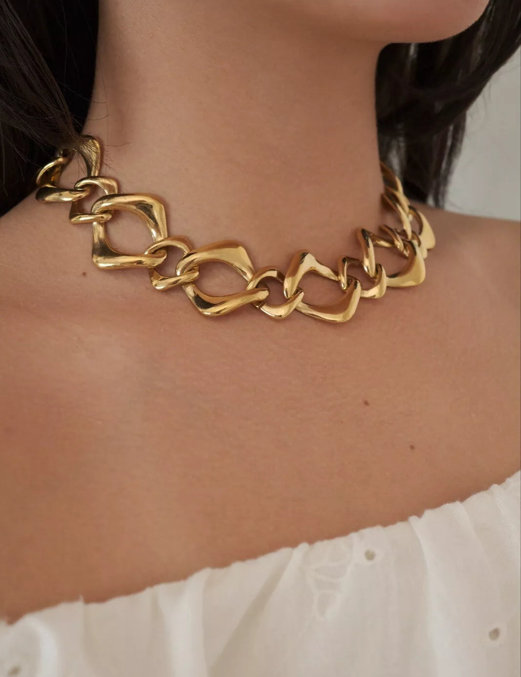 Vintage YSL Necklace, Yves Saint Laurent Necklace chain, Necklace Large, necklace Choker, Gift for her, Gold filled necklace for women